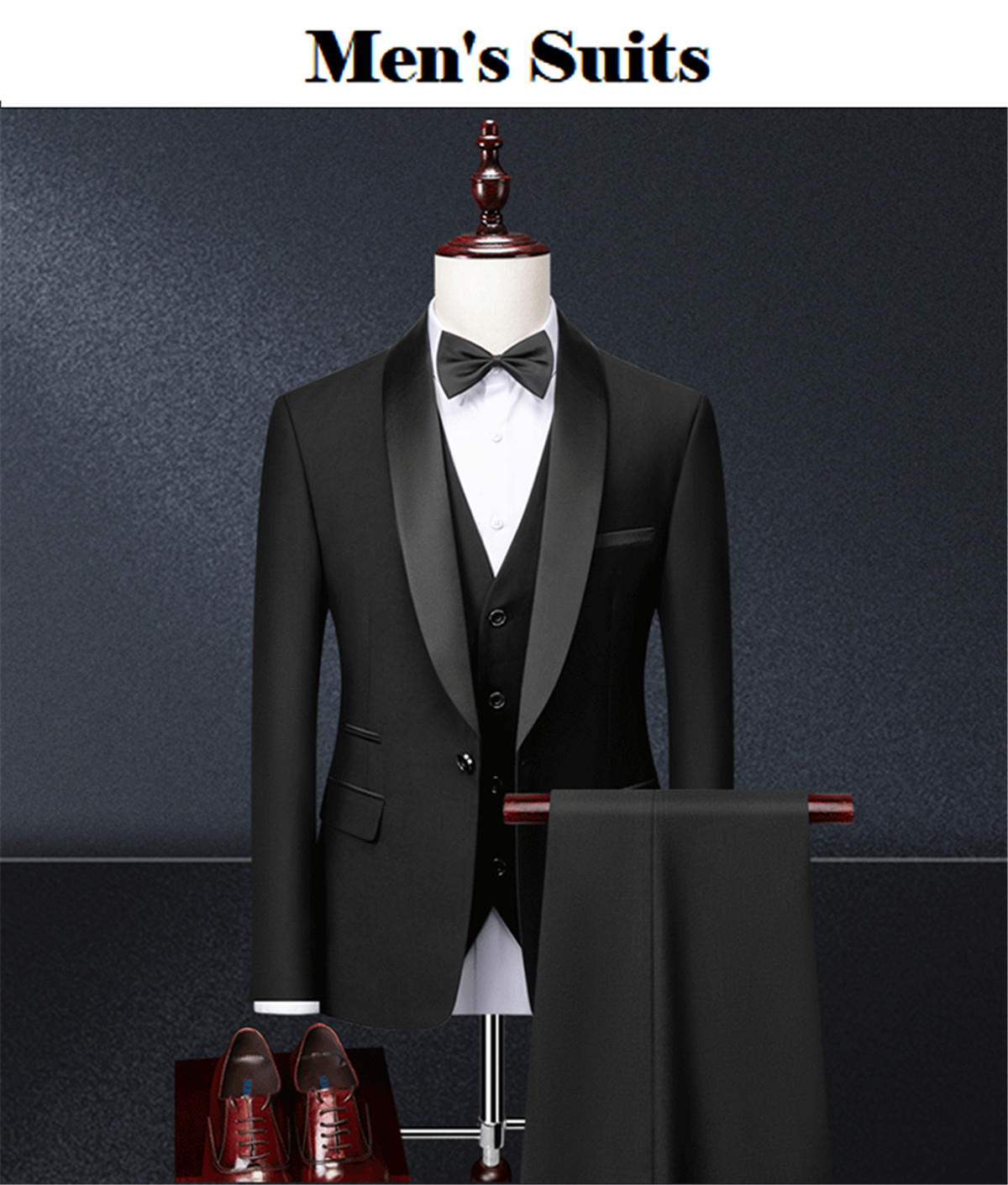 Mens 3 piece suit single-breasted slim fit 2 (1)