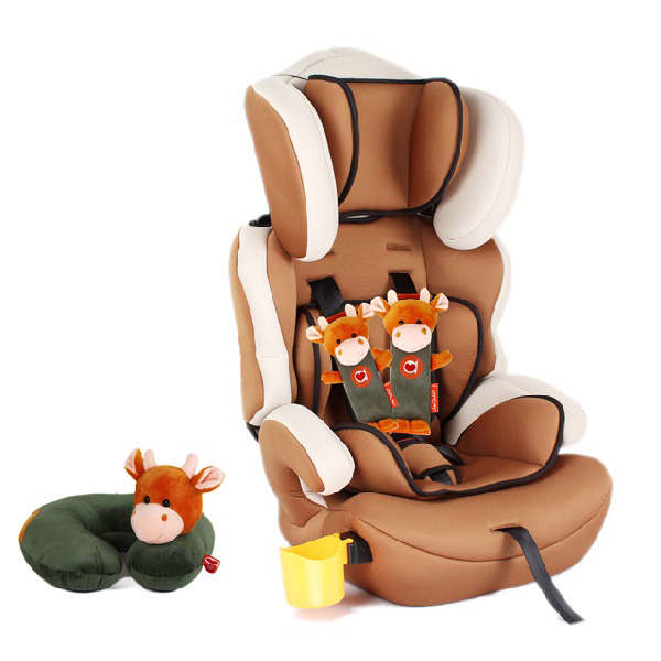 BROWN  TRAVAL CAR SEAT WITH CUSHION