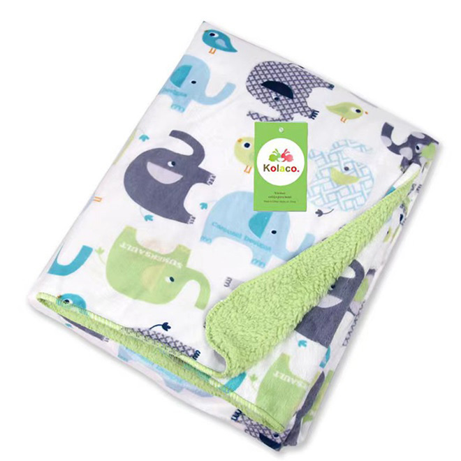 green Elephant baby blanket