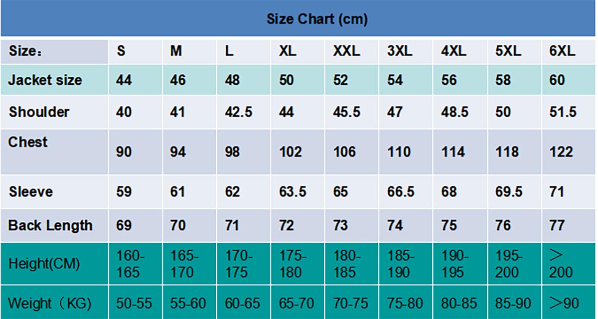 size chart 7