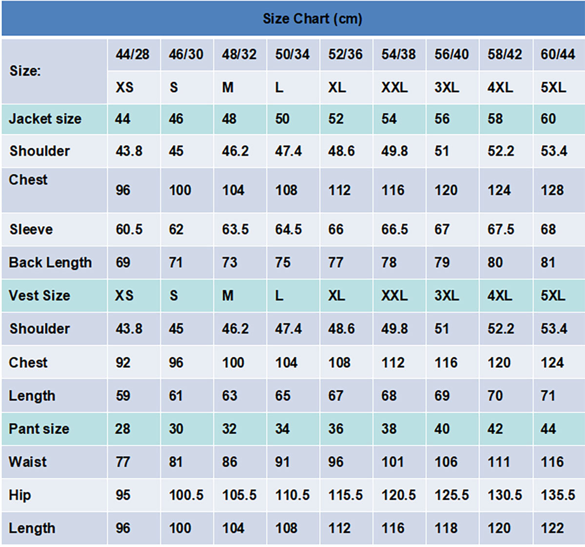 size chart 8